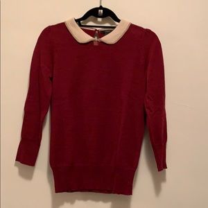 J. Crew collared sweater in wine. CLASSIC!